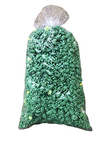 Bubblefast! Brand FunPak Plant Based Biodegradable Packing Peanuts, 1.5 cu ft Bag, Compostable (Green Marijuana Leaves) - color: Green Marijuana Leaves