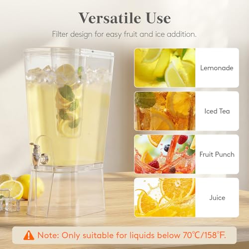 Lifewit 3 Gal Drink Dispenser with Fruit Infuser & Leak-Proof Spigot, 2 Pcs