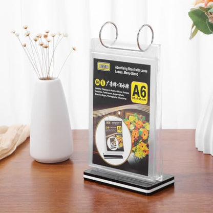 POPETPOP A6 Pvc Flip Menu Holder Transparent Tabletop Sign Stand