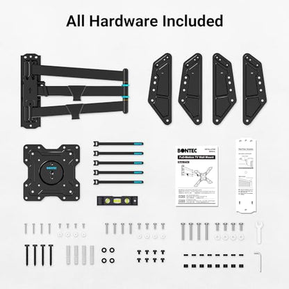 BONTEC Full Motion Corner TV Wall Mount for 31–75 Inch TVs, 33" Long Arm - size: for 31-75 Inch