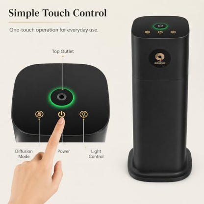 700ml Waterless Diffuser with App Control, 1500 Sq Ft, 4 Oils, Black - color: Black