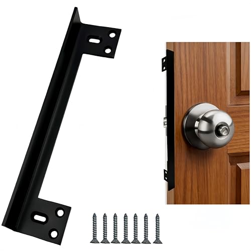 Heavy Duty Door Latch Guard-11" Stainless Steel Door Security Plate(Black) - size: 11“