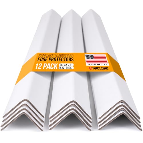 36" x 2" x 2" Reinforced Cardboard Edge Protectors, Pack of 12 - color: Thickness: 0.12", size: Pack of 12