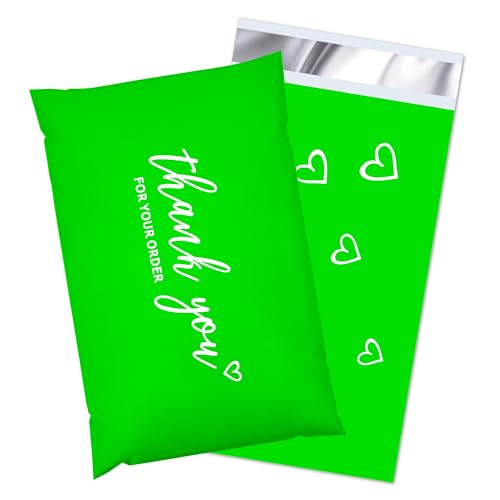 JinRuiKJ Thank You Poly Mailers 6x9 Inch, 100 PCS, Green - color: Green, size: 6*9inch 100pcs