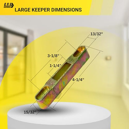 Sliding Door Mortise Lock and Trim Plate Keeper | 1" Wide Mortise Lock and Two Keepers with 5-1/4" Screw Holes with 45 Degree Keyway | Fix and Repair Patio Glass Door Latch Lock Set - size: Mortise Lock with Trimplate/Keepers