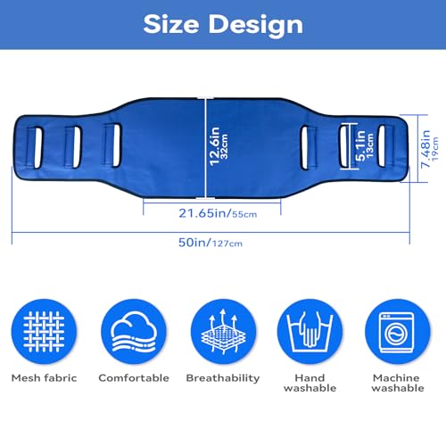 Transfer Belt Transfer Sling for Elderly, Lift Assist Gait Belt for Seniors - color: Blue-aa