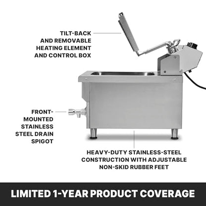 Waring Deep Fryer with 10 lb Capacity & Variable Temperature Control - size: 10lb Deep Fryer