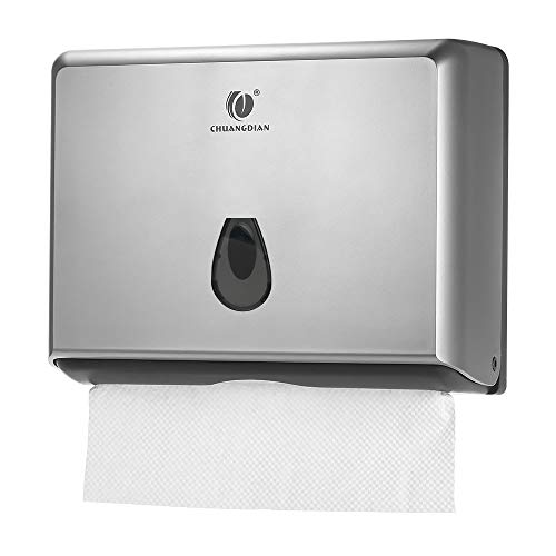 BBX Lephsnt Paper Towel Dispenser, CHUANGDIAN Wall-Mounted Hand Towel Dispenser (Silver) - color: Silver