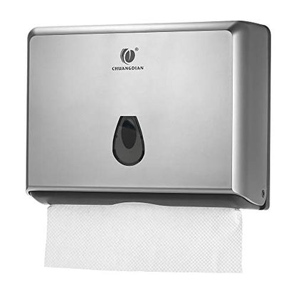 BBX Lephsnt Paper Towel Dispenser, CHUANGDIAN Wall-Mounted Hand Towel Dispenser (Silver) - color: Silver