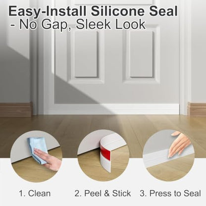 Elvone Weather Stripping Door Seal, 36ft Adhesive Silicone Strip, White - color: White, size: 36ft x 1 in