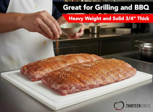 Extra Large Cutting Board 24x18 with Groove, 3/4" Heavy White Plastic - color: White, size: 24"L x 18"W