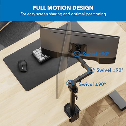 Mount-It! Single Monitor Arm Desk Stand, 19-32" Screens