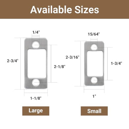 Large Hole Deadbolt Restorer Strike Plates, Satin Nickel Latch Strike Plate - color: Brushed Nickel, size: Large: 2-3/4" x 1-1/8"