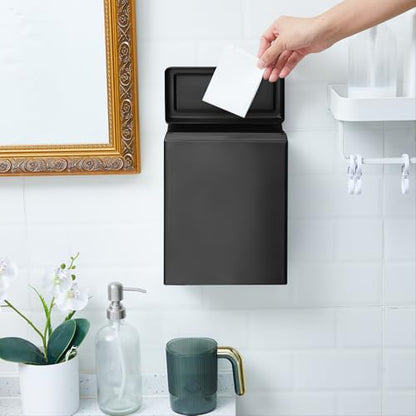 Tioncy 4 Pcs Sanitary Napkin Receptacle Wall Mounted,Black - color: Black