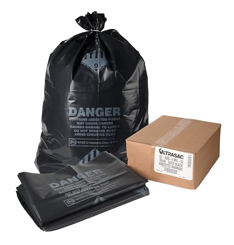 Ultrasac 33 Gallon 6 MIL Large Black Heavy Duty Garbage Bags - 30" x 40" - Pack of 32 - For Contractor, Industrial, Healthcare, & Municipal - style: 33 Gal, 6 Mil, 32 Count
