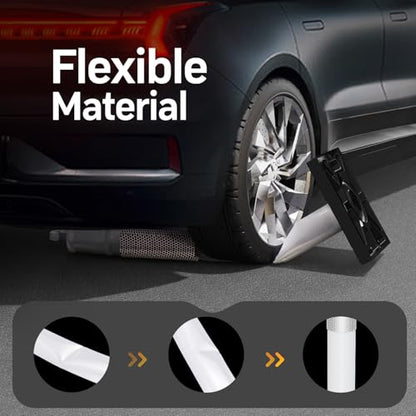 BATTIFE 45 Inch Traffic Safety Cones Delineator Posts with Base White 3 Pcs - color: White