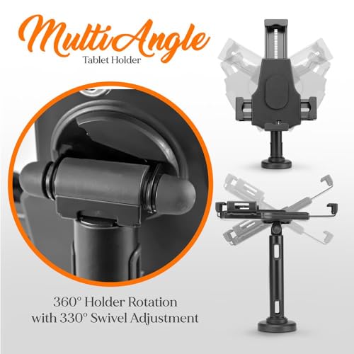Pyle PSPADLK8 Anti-Theft Tablet Security Stand Kiosk - Table Mount Desktop Tablet Case Holder with Lock, Adjustable Clamp Arm, Internal Cable Routing, for iPad, Kindle, Samsung, Android Tablets - size: ‎9.25 x 2.5 x 10 inches, style: Table Mount Stand