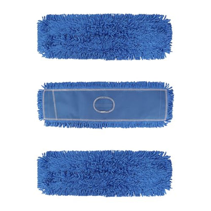 18 Inch Dust Mop Head: Replacement Medium Washable Commercial Mop Head Sweeper and Janitorial Replacement Blue - color: Blue - 18 Inch - 3 Pack - Scrubby