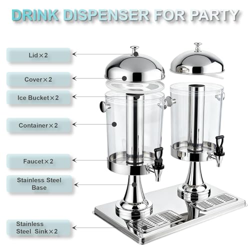 4.5 Gallon Drink Dispenser with Stand and Ice Core, Spigot, and Ice Shovel - size: 4.5 Gallon / 16 L