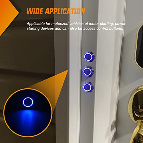 Nilight 16mm 12V Latching Push Button Switch Pre-Wired LED 5 Pack Kit - color: 5Pcs 16mm Switch