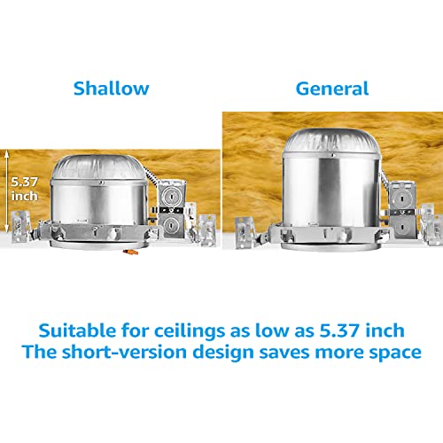 TORCHSTAR 8-Pack 6 Inch Shallow New Construction Recessed Lighting Housing - size: 6 Inch