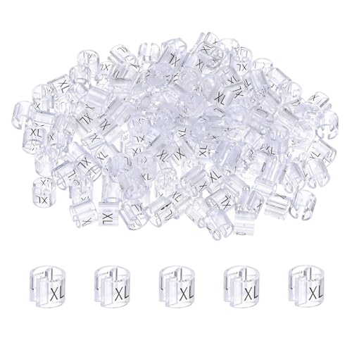 M METERXITY 100-Pack Clothes Hanger Markers Size XL Garment Tag Transparent - color: Transparent, size: X-Large