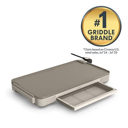 bella 12 x 22 Electric Griddle with Warming Tray, Ceramic Nontoxic, Oatmilk - color: Oatmilk + Tray