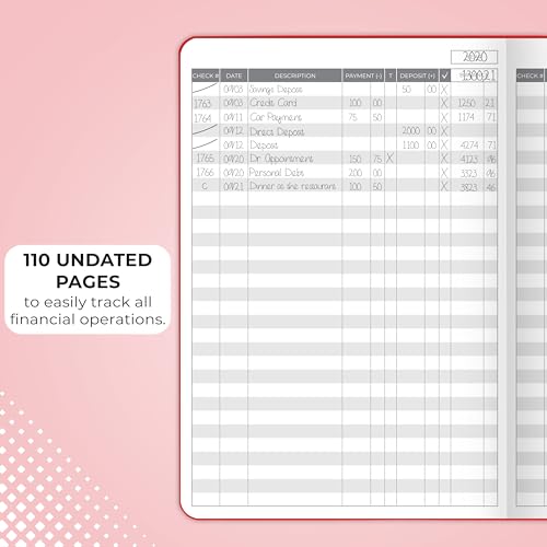 Clever Fox Check Register Book, Checkbook Ledger, 5.8x8.3 Red - color: Red, size: A5 (5.8'' x 8.3'')