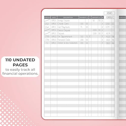 Clever Fox Check Register Book, Checkbook Ledger, 5.8x8.3 Red - color: Red, size: A5 (5.8'' x 8.3'')