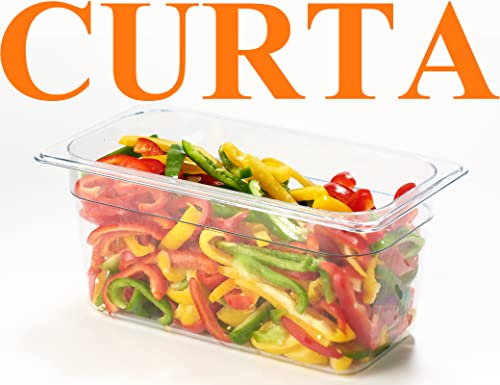 CURTA 6-Pack 1/3 Size 6" Deep NSF Polycarbonate Food Pans | Dishwasher & Freezer Safe Clear Container for Prep Tables, Buffet, Salad Bar, Commercial & Home Kitchen - color: 1/3 Size, size: 6" Deep