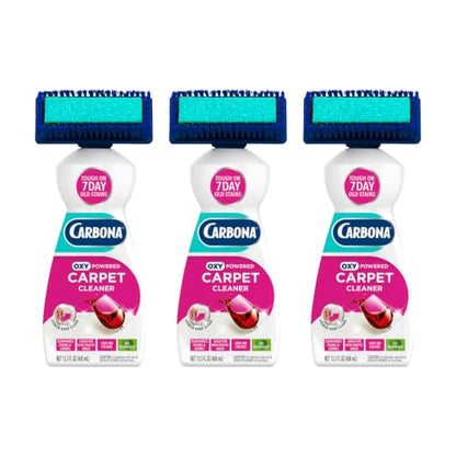 Carbona Oxy-Powered Carpet Cleaner with Built-In Brush, Foaming Spot & Stain Remover for Rugs, Upholstery & High-Traffic Areas, No-Rinse Formula, 13.5 Fl Oz (Pack of 3) - size: 13.5 Fl Oz (Pack of 3)