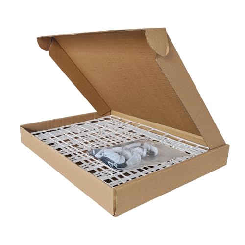 WELLCO Grid Wall Panels, 15.7" x 11.8" Portable Display Grid, Assembled with Extra Joining Clips and Hooks, 4 Pack, White - color: White, size: 15.7"x 11.8"(4pack)