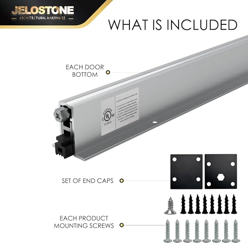 48'' Commercial Automatic Door Bottom, Mill Finish, 9/16" W x 1-3/8"H Aluminum Automatic Door Bottom, Full Mortise with Neoprene Insert, JS-4111RL - size: 48''