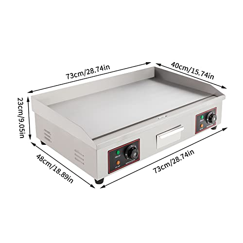 3000W Commercial Electric Flat Top Griddle Countertop Teppanyaki Grill - color: 3000W, 28.7"x15.7"