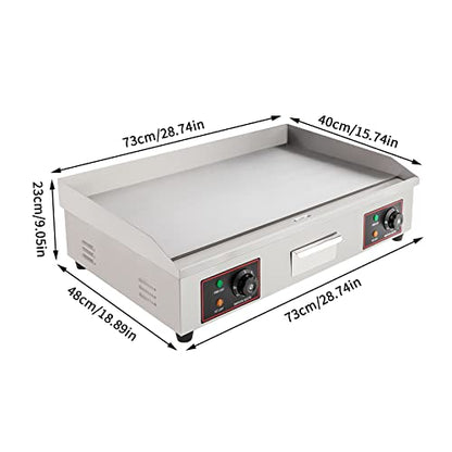 3000W Commercial Electric Flat Top Griddle Countertop Teppanyaki Grill - color: 3000W, 28.7"x15.7"