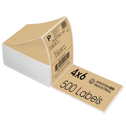 4" X 6" Brown Direct Thermal Fanfold Labels (500 Count, 1 Stack) - color: Brown