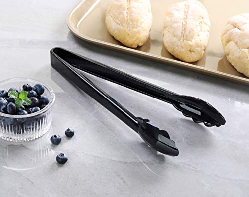 New Star Foodservice 35513 Utility Tong, High Heat Plastic, Scalloped, 12 inch, Set of 12, Black - color: Black (Set of 12)