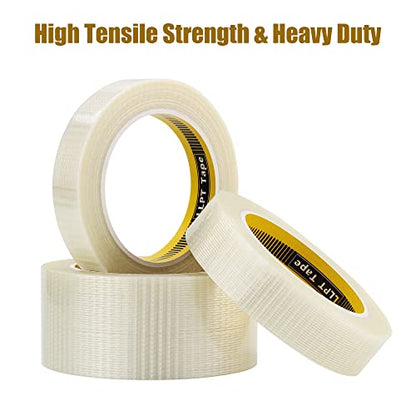 LLPT Filament Strapping Tape, 1" x 36 Yards Each 6.2 Mil, 2 Pack - size: 1" x 36 yds