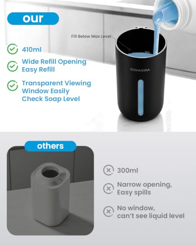 Touchless Automatic Liquid Soap Dispenser, Rechargeable Black - color: Black