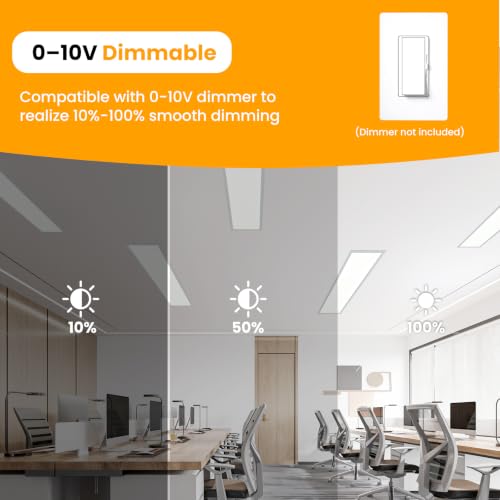 1 Pack 1x4 LED Flat Panel Light, 5CCT Selectable,0-10V Dimmable, 5200LM/40W - color: 1 Pack, size: 1-foot X 4-foot