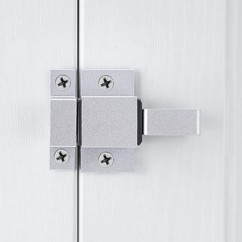2 Packs Silver Spring Door Lock，Self-Closing Latches - color: Silver