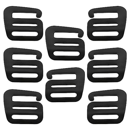 VAKTOK-8PCS An inch Black Metal Wave Buckles Outdoor Webbing Buckle Clips Adjustable buckle backpack strap webbing(4 left +4 right)