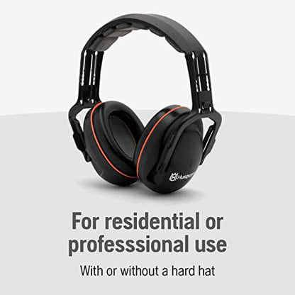 Husqvarna Professional Headband Hearing Protectors 25dB(A) NRR, Lightweight, Padded Headband, Clamshell Design, Black - size: One Size Fits Most (Pack of 3)