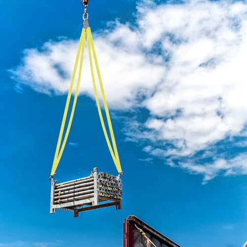 4 Pcs Lift Sling Straps, Yellow, 2'' X 15',8900lb - color: Yellow, size: 2'' X 15',8900lb