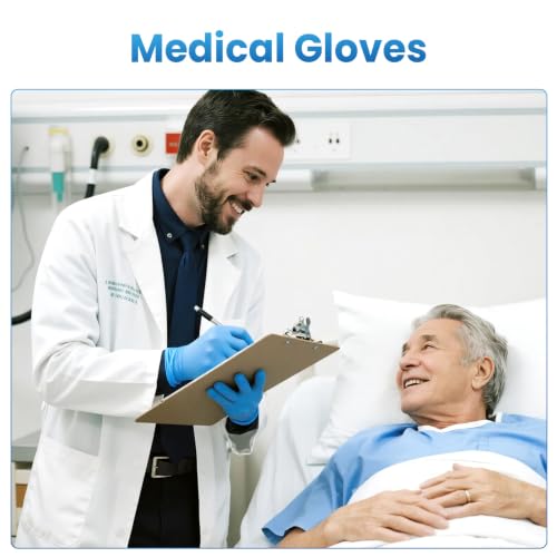 Borje Nitrile Exam Gloves Large, 100 Count Disposable Gloves, Blue - color: Blue, size: Large