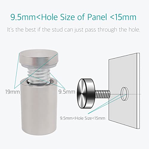 1 x 1-3/16 Inch Standoff Screws - Stainless Steel Sign Standoff Mounts Hardware Screws for Acrylic by Lantee, 25 x 30mm, 12 Pcs - color: Silver, size: 1" x 1-3/16" / 25 x 30mm
