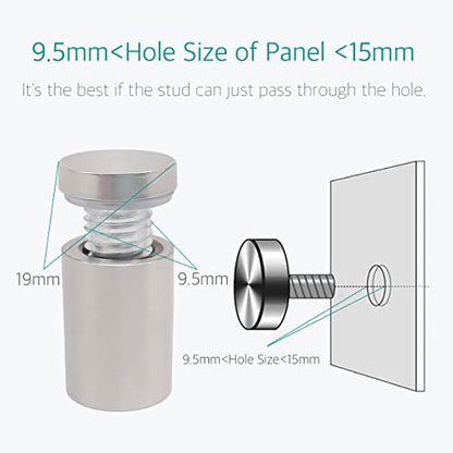 1 x 1-3/16 Inch Standoff Screws - Stainless Steel Sign Standoff Mounts Hardware Screws for Acrylic by Lantee, 25 x 30mm, 12 Pcs - color: Silver, size: 1" x 1-3/16" / 25 x 30mm