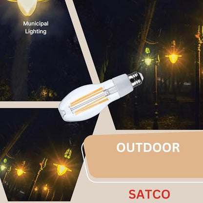 Satco S13180 13.5W LED HID Replacement Bulb, ED17, 2200K, Medium Base (E26), Clear Lens, 120-277V, Ballast Bypass, Enclosed Fixture Rated, High Lumen Output for Outdoor and Commercial Use (20 Pack)