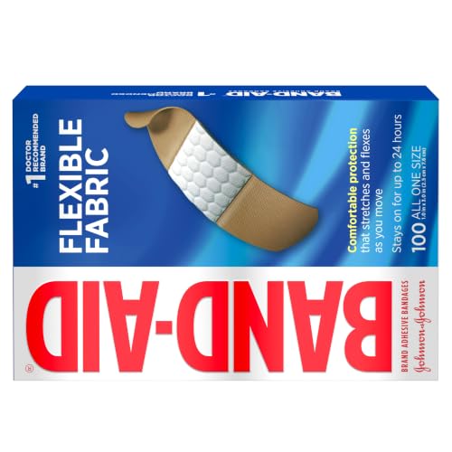 BAND-AID Brand Flexible Fabric Adhesive Bandages, All One Size, 100 Count - size: 100 Count, style: All One Size