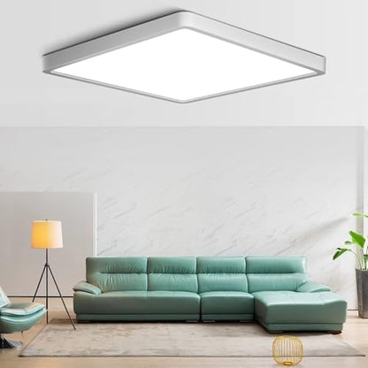 LightingWill 12Inch 24W Square LED Flush Mount Ceiling Light, 4000K Natural White LED Ceiling Lamp, Surface Mount Modern Ceiling Light Fixtures for Bedroom, Kitchen, Bathroom, Living Room, Hallways - color: Natural White, size: 12 inch White